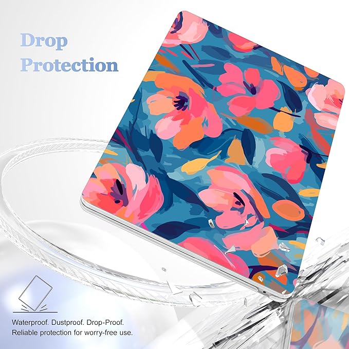 Lepeoac Case for 2026/2025/2024/2023 MacBook Air 15-inch Laptop Release M5 A3448 /M4 A3241 /M3 A3114 /M2 A2941, Stylish Protective Hard Shell Cover for MacBook Air 15.3 inch, Flowers Print