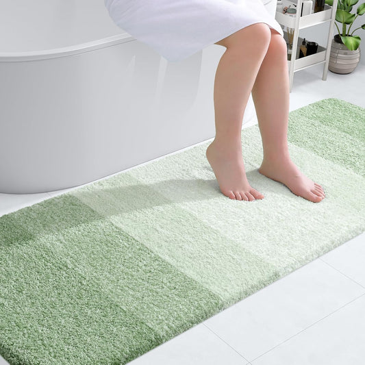 OLANLY Bathroom Runner Rug - Extra Soft Microfiber Mat | Quick-Dry, Washable, 70x24, Sage Green