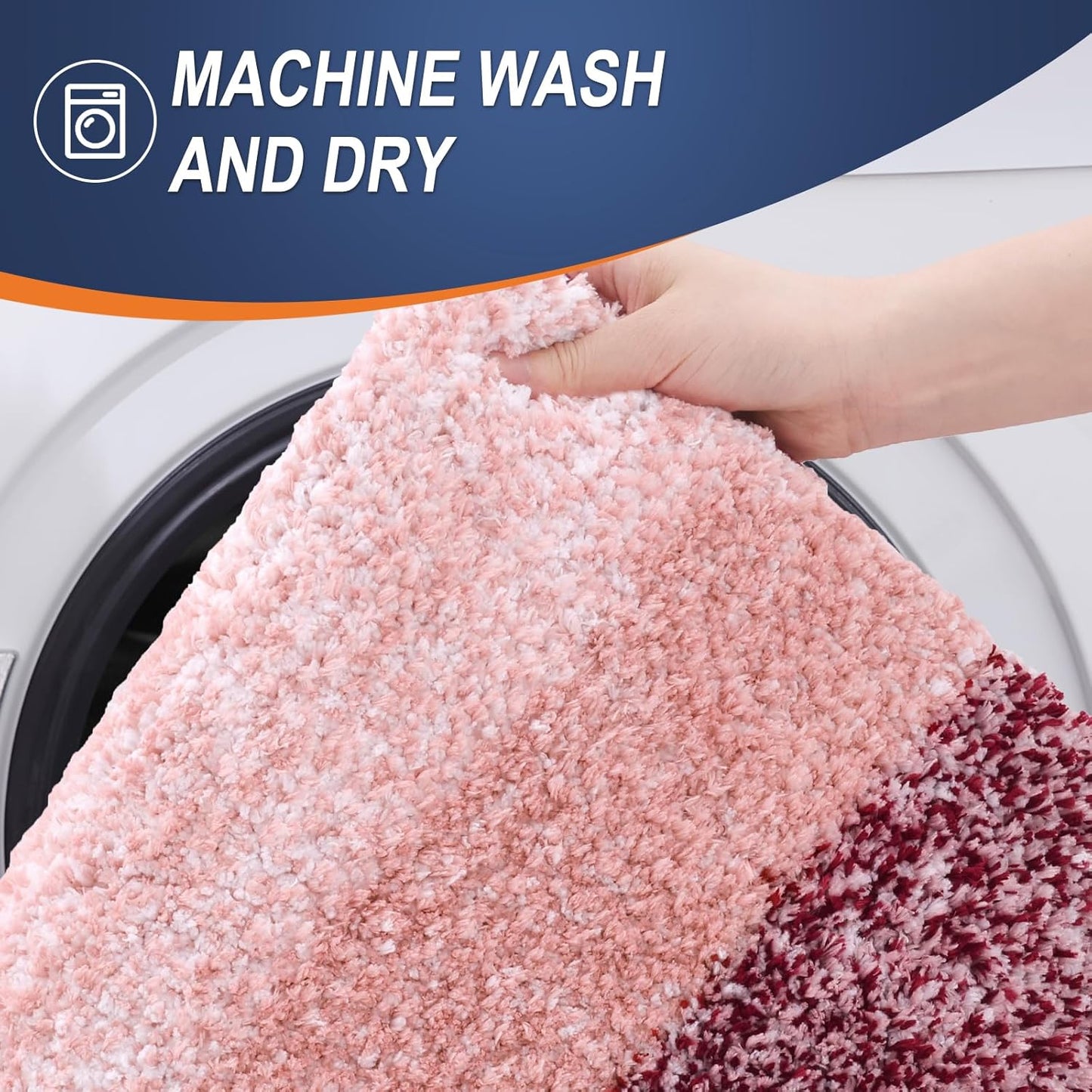 OLANLY Bathroom Rugs - Extra Soft Microfiber Mat 36x24 | Quick Dry & Machine Washable, Red