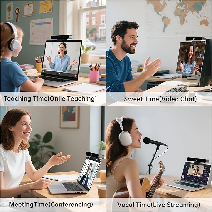 Horion 4K Conference Camera with Microphone, Auto Framing Camera for PC, 10X EPTZ Zoom, Plug & Play USB 3.0,Video with Dual AI Noise-Canceling Mic, for Video Conference, Streaming, PC/Mac/Linux, HC-5M