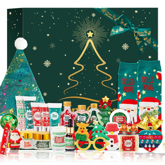 Skiennix Advent Calendar 2025 - 24-Day Skincare Gift Set for Women | Holiday Beauty Box & Spa Basket