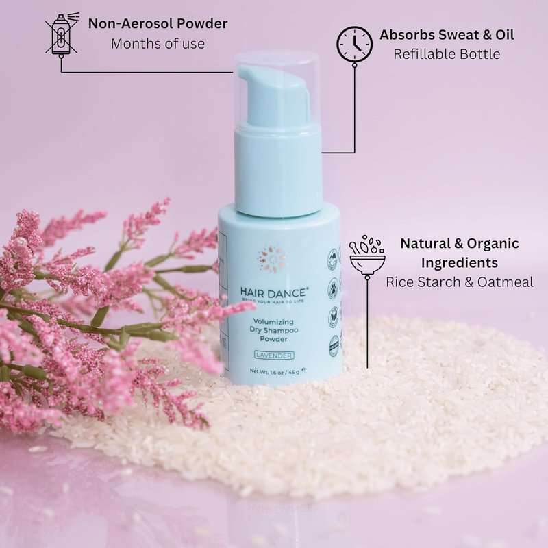 Dry Shampoo Powder - Natural & Organic Non-Aerosol Formula | Jumbo Size | Lavender Oil Scent | 1.6 Ounce