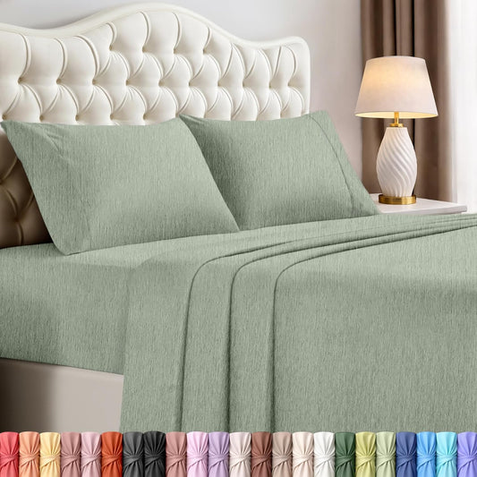 Utopia Bedding Queen Size Sheet Set - Soft, Breathable Microfiber | 4-Piece in Heather Sage