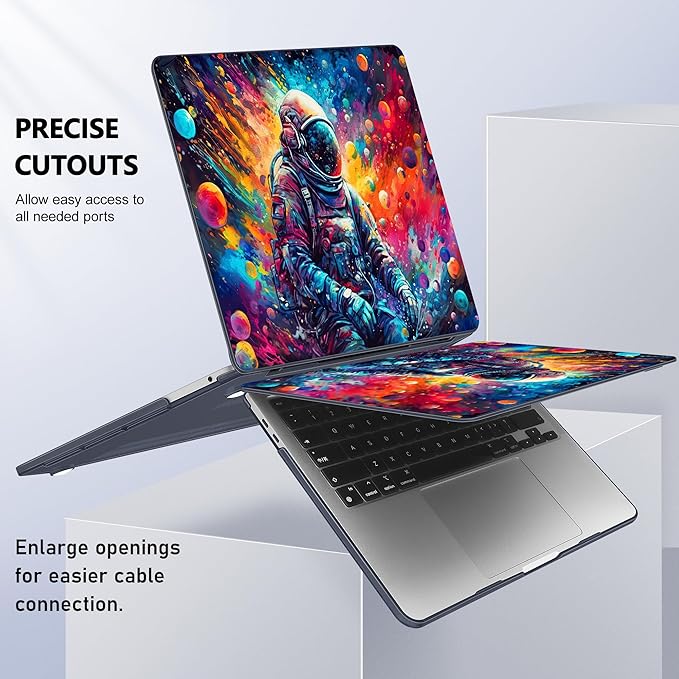 Lepeoac Case for MacBook Pro 13 inch Case M2 2022-2016 A2338 M1 A2251 A2289 A2159 A1989 A1708 A1706, Plastic Hard Shell + Keyboard Cover + Dust Plug, Astronaut