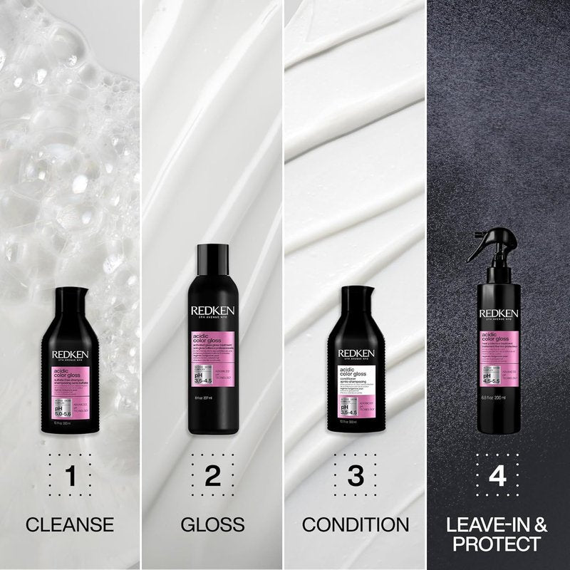 Redken Acidic Color Gloss Shampoo & Conditioner Set | Protects Color-Treated Hair with Citric Acid & Apricot Oil