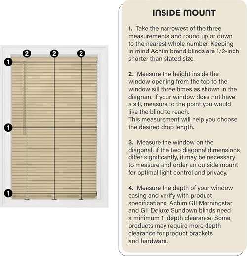 Achim Home Decor Cordless Room Darkening Mini Blinds - Mahogany, 27" W x 64" L, 1" Slats