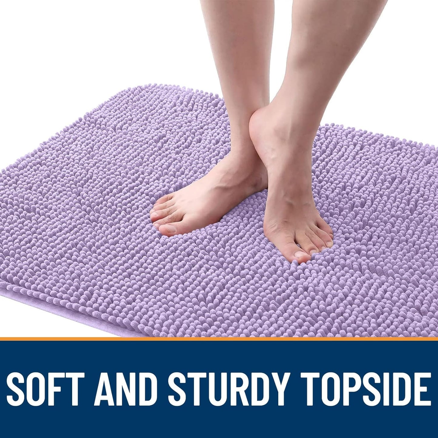 OLANLY Dog Door Mat - Absorbent Non-Slip Washable Doormat for Muddy Paws | 36x24, Lavender