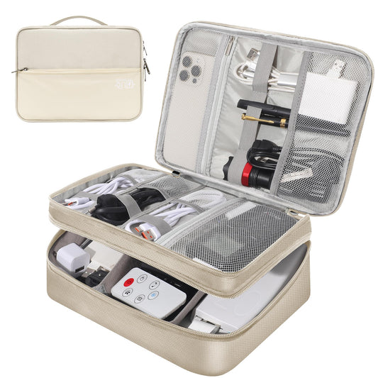 CILLA Electronic Organizer Travel Case, Travel Cord Organizer Case Portable Waterproof Cable Organizer Bag for Charger, Cord, USB, Power Bank, Earphone