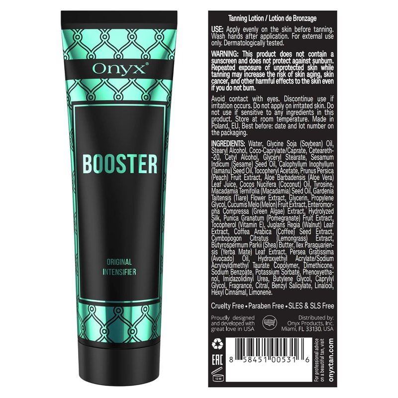 Onyx Tanning Bed Intensifier Lotion - Fast & Even Tan with Tattoo Protection | No Bronzer, Indoor Use