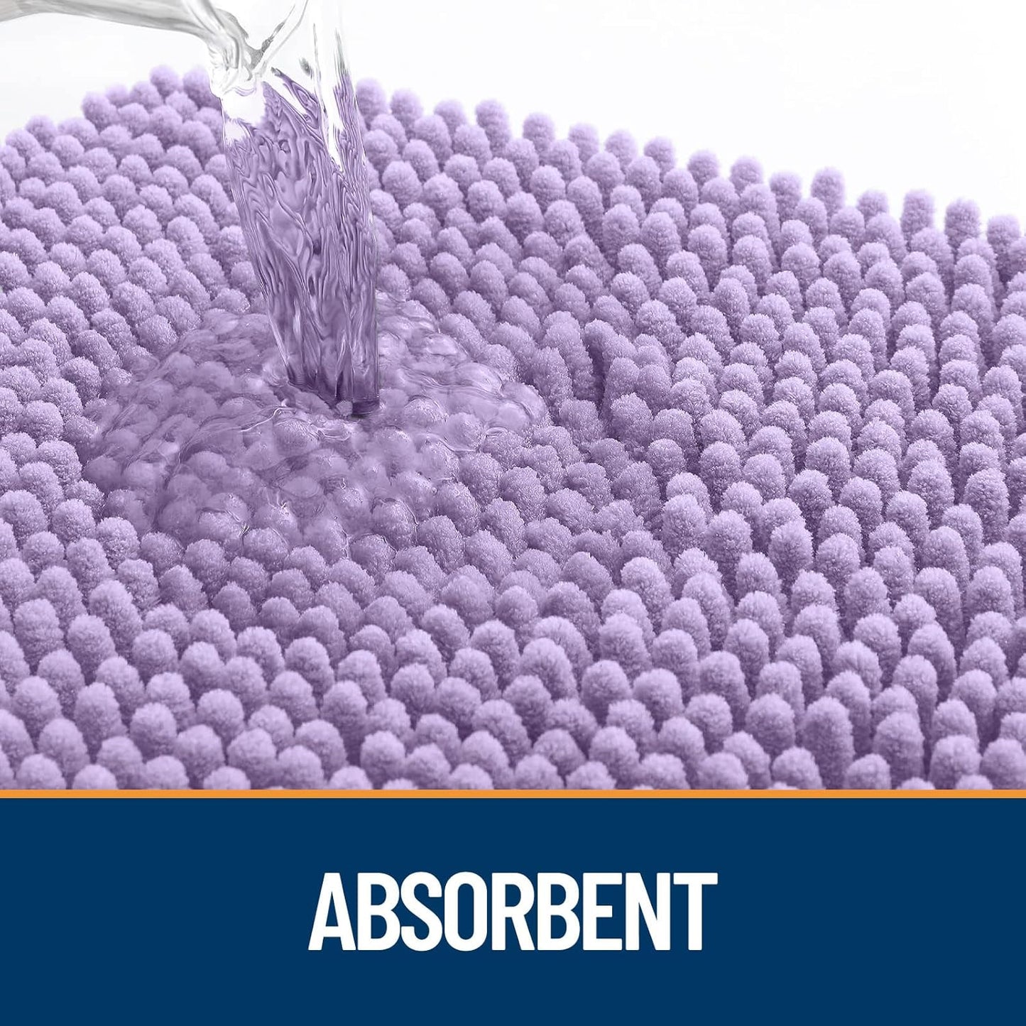 OLANLY Dog Door Mat - Absorbent Non-Slip Chenille Mat for Muddy Paws | 47x32, Quick Dry Lavender