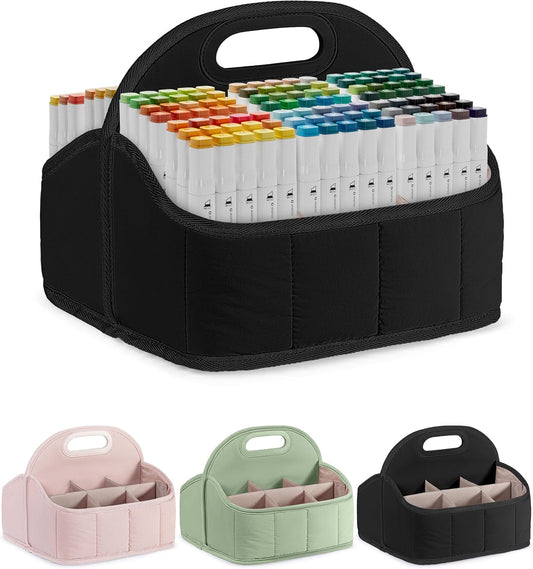 Rexmica Marker Organizer Case - Large Caddy Bag for 210-400 Markers | Versatile Storage for Art & Crafts