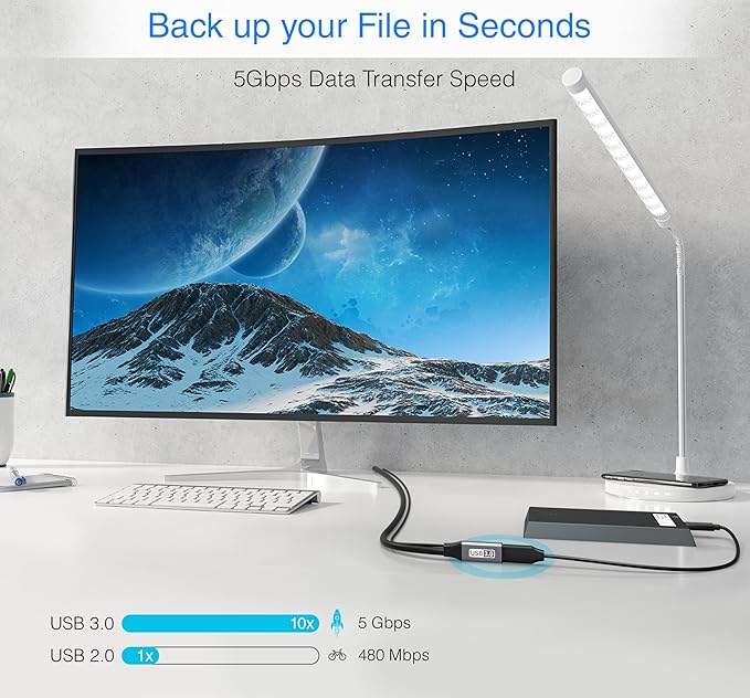 BlueRigger Active USB 3.0 Extension Cable 75FT (5 Gbps USB Extender Cord, in-Wall CL3 Rated) - Long USB Extension Cable for Webcam, VR Headset, Printer, Hard Drive, Keyboard, Mouse