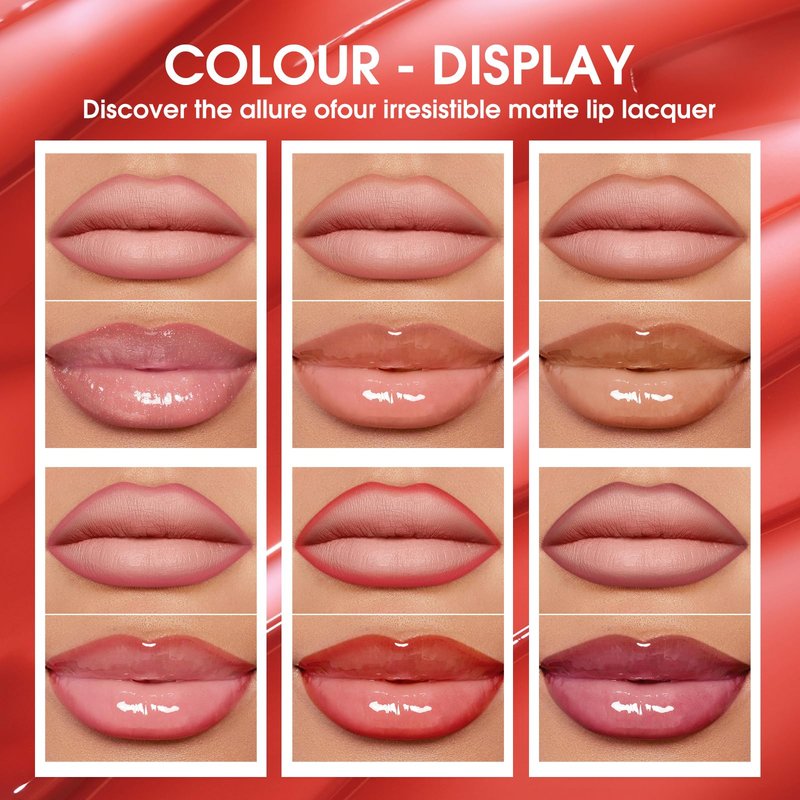 BestLand 12pcs Hydrating Lip Oils + Lip Liner Pencil Lip Combo Sets, 24H Long-Lasting Lip Kit with Lip Liner and Gloss, Nourishing, Non-Sticky Tinted Stain Lip Gloss Plumping Lip Oil Set for Women
