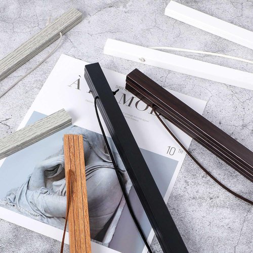 Benjia Magnetic Light Wood Poster Frame - 38" Teak Color for Photos & Artwork | 1 Pack