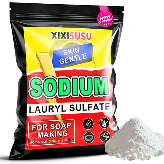 XIXISUSU Sodium Dodecyl Sulfate (SDS) 99% Pure - Sodium Lauryl Sulfate for Shampoo, Toothpaste & Cleaning Products (2 Pounds)