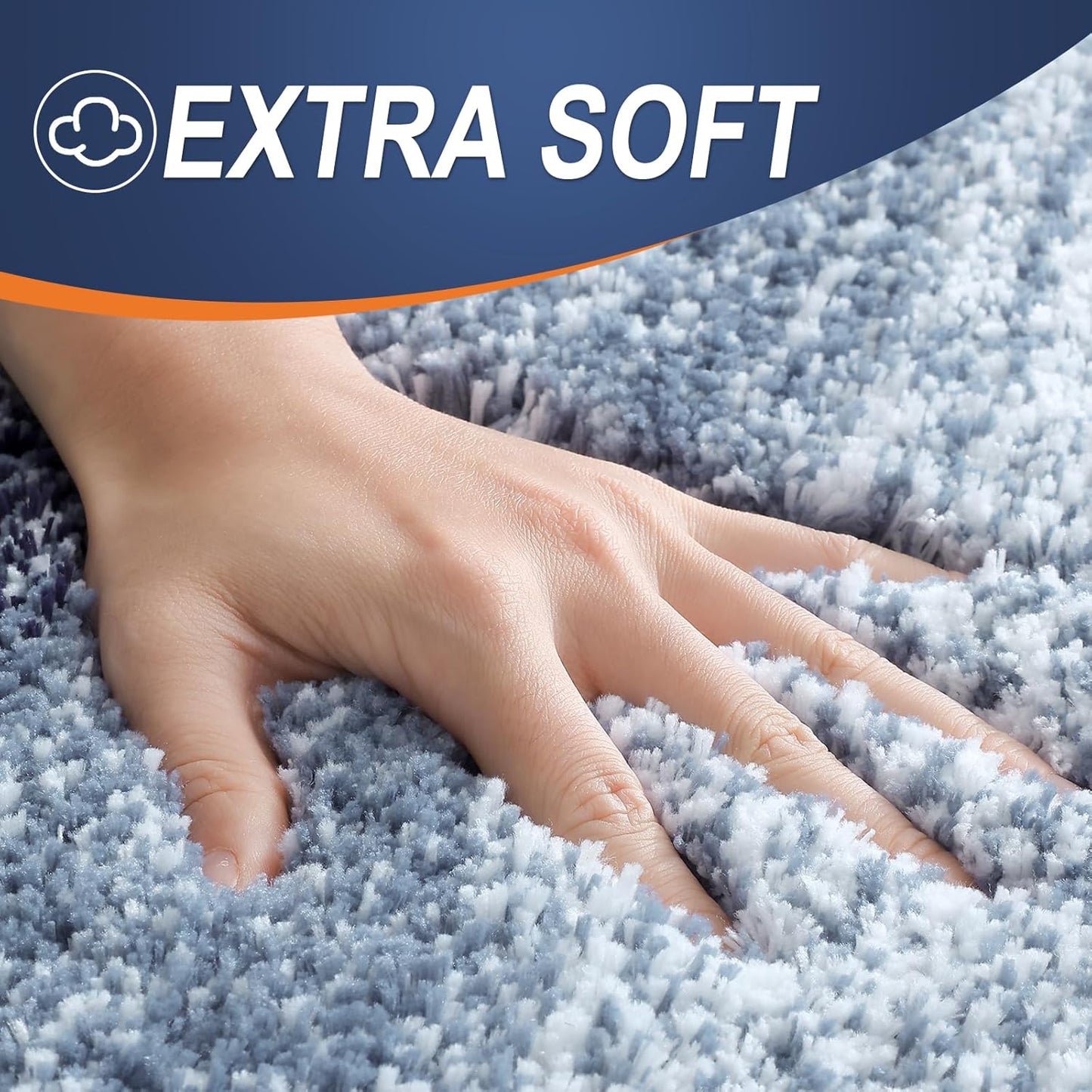 OLANLY Bathroom Runner Rug - Extra Soft Microfiber, Quick Dry & Washable | 59x20, Airy Blue