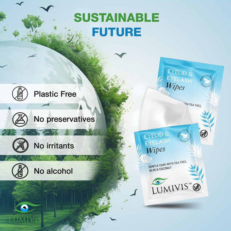 Lumivis Eyelid Wipes – Gentle Daily Eye Hygiene, 144 Individually Wrapped