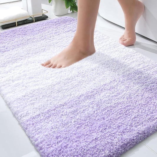 OLANLY Bathroom Rugs Mat - Extra Soft Microfiber Bath Rug with Rubber Backing | 30x20, Light Purple