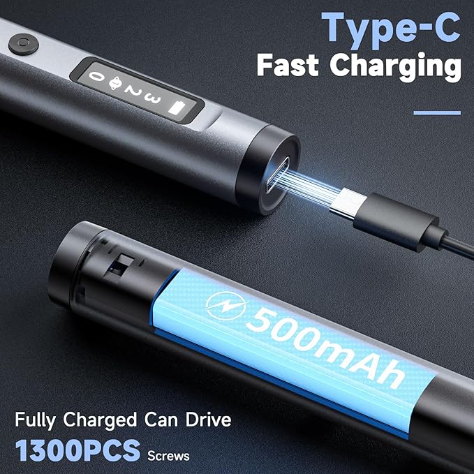 Faireach 65-IN-1 Mini Electric Screwdriver Cordless, Precision Screwdriver Magnetic Bits Set with Case, 3 Torques Settings, LED lights, Portable Repair Tool Kit for Electronics Phone Watch
