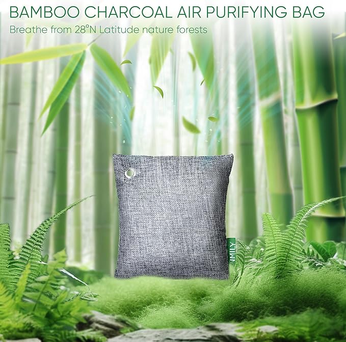 Innmily Activated Charcoal Odor Absorber, Odor Eliminator for Strong Odor,Bamboo Charcoal Air Purifying Bags for Shoe Home Car Closet Pet, Sneaker Deodorizer, Smoke Room Deodorizer(4 x 500g Large)
