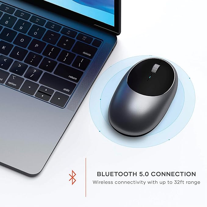 Satechi M1 Wireless Bluetooth Mouse, USB-C Rechargeable, Compact & Portable, for MacBook Air/Pro/Neo, iPad Air/Pro, iPad mini, Mac mini, iMac & Windows - Space Gray