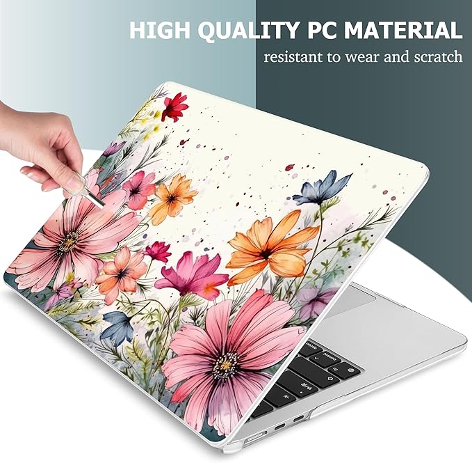 Mektron for 2026 MacBook Air 13-inch M5 Laptop Case A3449 with 13.6-inch Liquid Retina Display Fits 2025 A3240 M4 2024 A3113 M3 2023 A2681 M2 Printed Shell for MacBook Air 13.6", Colorful Floral