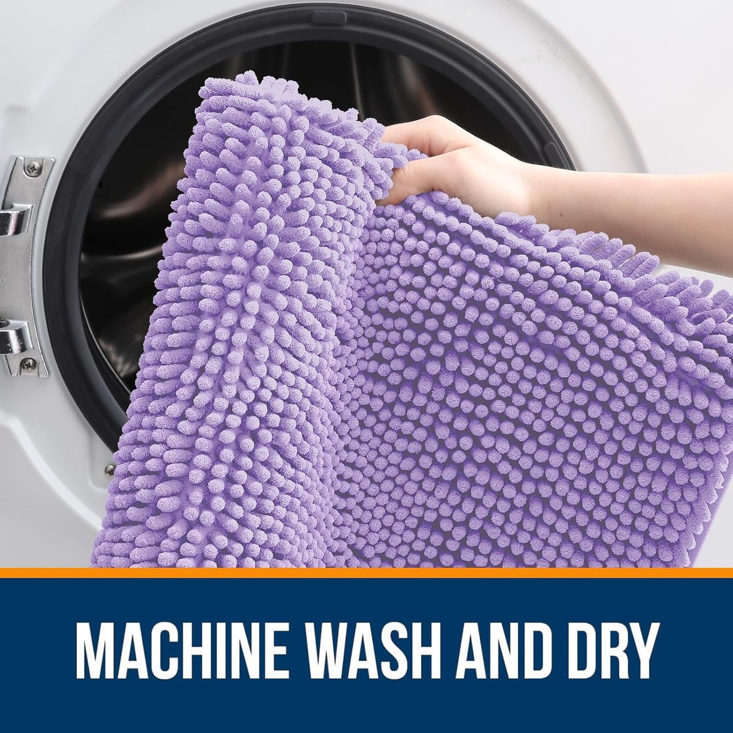 OLANLY Bathroom Rugs - Extra Soft Absorbent Chenille Bath Mats | Quick Dry, Machine Washable, 30x20, Lavender