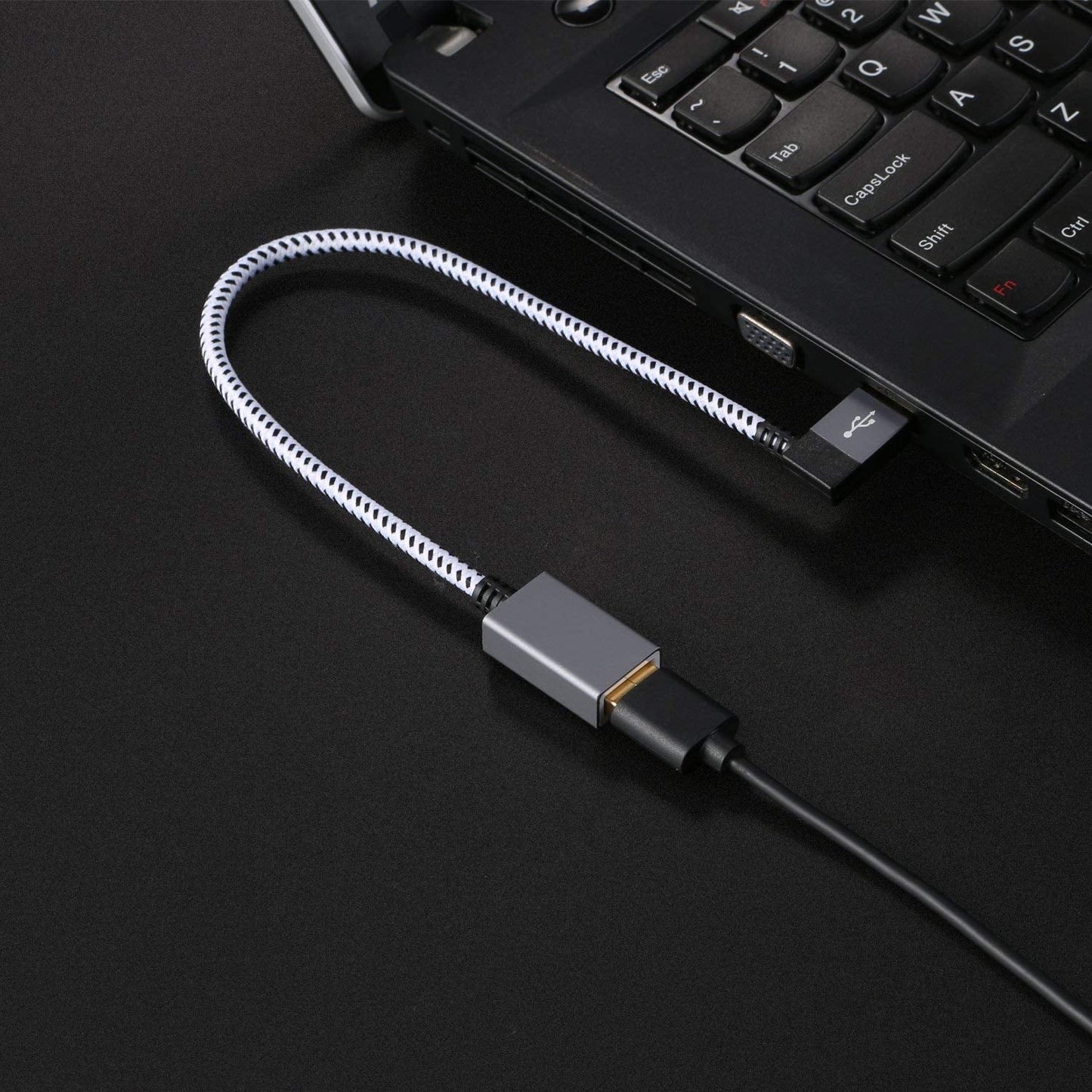 CableCreation Short USB 3.0 Extension Cable 1FT, Left Angle USB Male to Female Extender Cord, 90 Degree USB 3.0 for VR, PlayStation, Xbox, Keyboard, Space Gray 0.3M