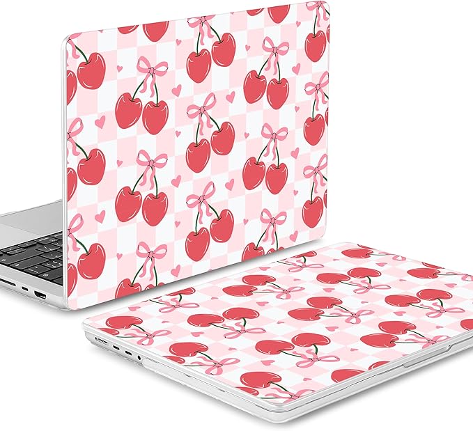 Mektron Case for 2026 M5 MacBook Pro 16 inch A3429 A3428 M4 A3403 A3186 M3 A2991 M2 A2780 M1 A2485 (2021-2025) Pro/Max with Liquid Retina XDR, Hard Shell Plastic Laptop Cover, Cherries Bows C353