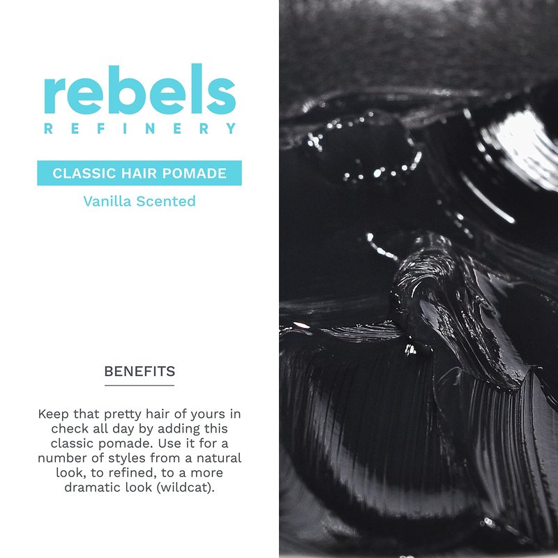 REBELS REFINERY Classic Pomade for Men – Strong Hold and Medium Shine – 3.5 Oz.