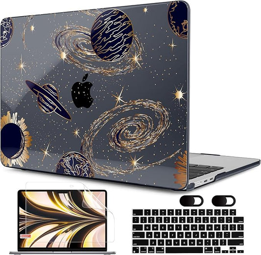 MEEgoodo Case for M5/M4/M3/M2 MacBook Air 13 inch Case 2026 2025 2024 2022, Fit Model A3449/A3240/A3113/A2681, Laptop Hard Shell Compatible with MacBook Air 13.6-inch, Planets & Galaxies