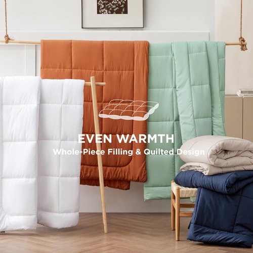 Bedsure Comforter Duvet Insert - Quilted Comforters King Size, All Season Duvet, GentleSoft Down Alternative Bedding Blanket, with 8 Tabs, Gifts for Women/Men, Red, King 90 x 102 Inches