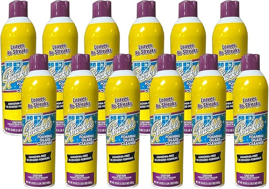 Sparkle Glass Cleaner, 20 Oz Aerosol Spray, 12/Carton