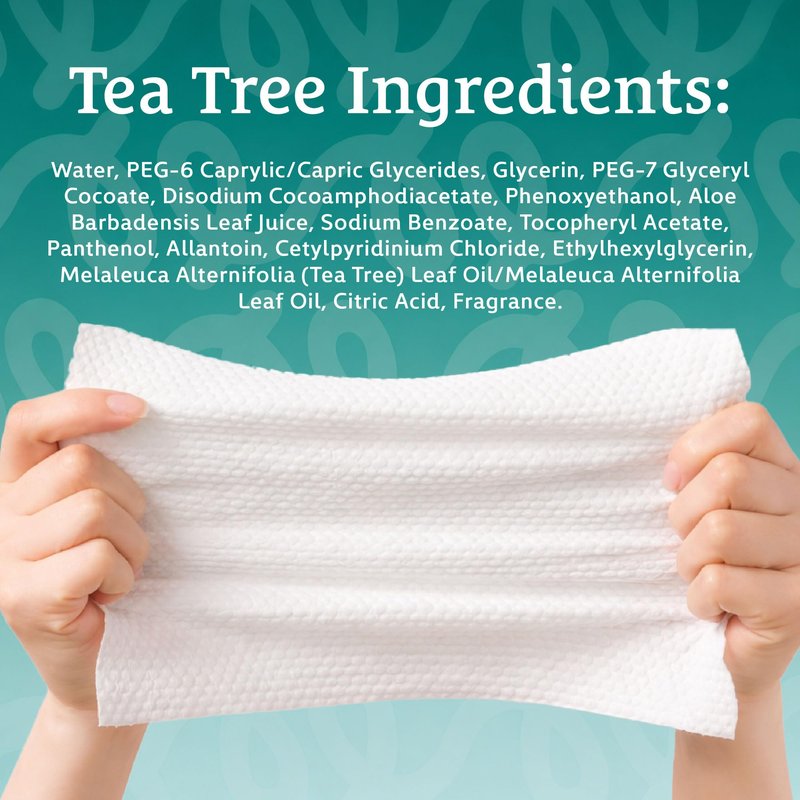 Body Prescription Makeup Cleansing Wipes - Gentle and Effective Face Wipes, 50 Count (Pack of 4), Tea-Tree