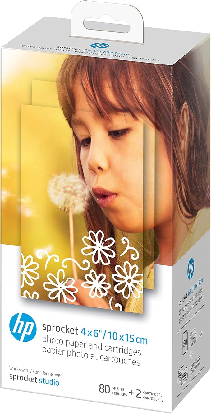 HP Sprocket Studio Plus 4x6 Wireless Instant Photo Printer, 118 Sheets + 2 Cartridges, Travel Case, Wi-Fi, Premium Dye Sublimation, Compact Home Use, Vibrant Color Pictures, Editing App
