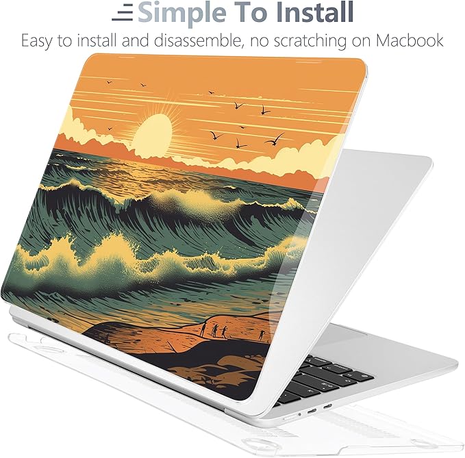 Batianda Premium Case for New MacBook Air 15 inch with M5 M4 M3 M2 Chip 2026 2025 2024 2023 Release, Designed Ultra-Slim Hardshell & Keyboard Cover & Screen Protector 4-in-1 Bundle, Dusk
