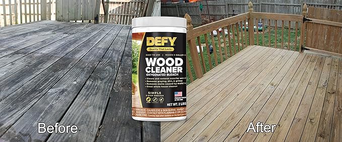 DEFY 2 LB Wood Deck Cleaner Powdered Concentrate - For Decks, Fences, Siding, & More - Covers Up to 1,000 Sq. Ft.