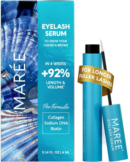 MAREE Eyelash Serum To Grow Lashes & Brows – Eye Lash Serum for Eyelash Growth Without Prostaglandin – Rapid Enhancing Lash Growth Eyebrow Boost Oil – Sérum De Pestañas Suero Para Pestañas Crecimiento