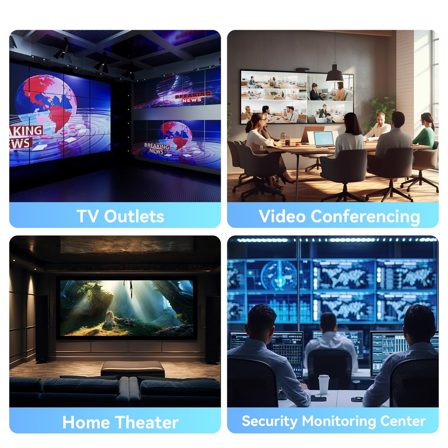 CENMATE HDMI Splitter 1 in 8 Out, 8 Port HDMI Splitter Support 4K@60Hz 4:4:4 8-bit Duplicate/Mirror, HDMI 2.0, 18 Gbps, EDID, HDCP, 3D Video Play