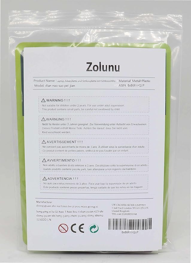 Zolunu Laptop Anchor Plate and Lock Plate with Lock Slot, Self-Adhesive Security Plate Anti Theft Lock Slot for Cables to Lock Down Laptops, Mac Book, Tablets, iPad, or Other Computer