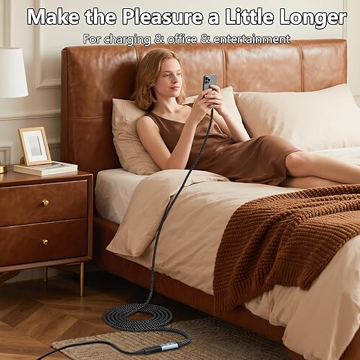 HOTUTUKI USB C Extension Cable 10FT, 20Gbps/240W USB3.2 Type C Extender Cord, 4K@60Hz Video Output Nylon Braided USB C Male to Female Extension Charging Cable Compatibility with Thunderbolt 4/3