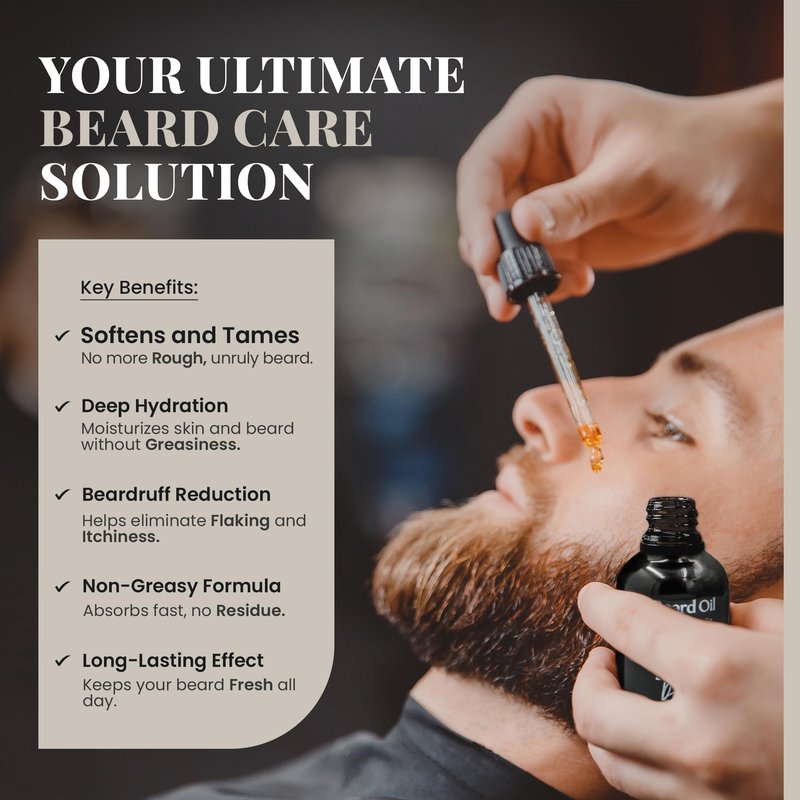 PURPLE DUCK Men's Natural Beard Oil – Hydrating & Nourishing Oil for Beard Growth – Organic Formula for a Softer, Fuller Beard – Silk Shorts 1 Oz