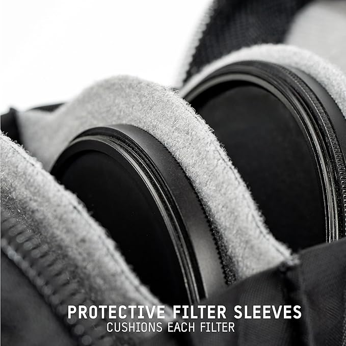 WANDRD Lens Filter Case - Store 4 Filters in Your Camera Backpack or Camera Case, Protect Photography Accessories from Scratches, Dust & Impact Traveling Bag (Black)
