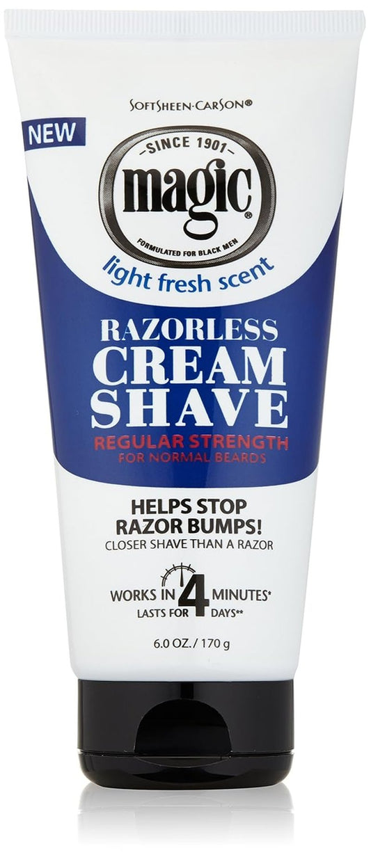 Magic Razorless Cream Shave - Smooth Skin Formula, 6 Oz | Pack of 6