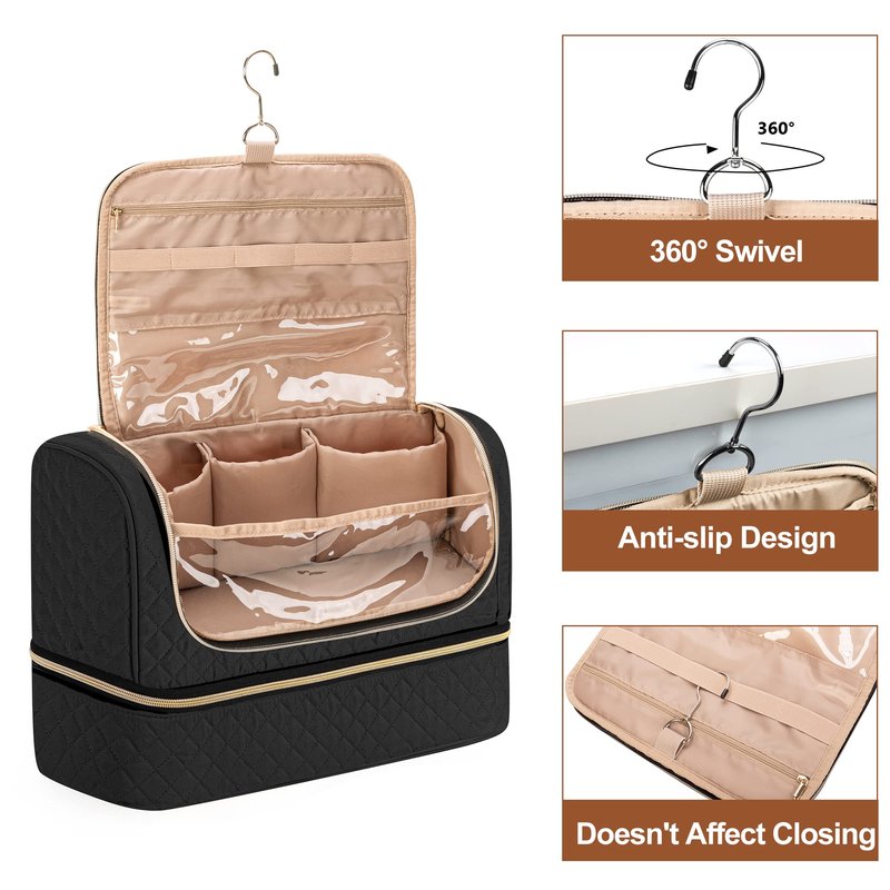 Yarwo Large Airwrap Storage Bag Compatible for FlexStyle Styling (HD 430/440), Double Layers Travel Case Box for Flexstyle/Airwrap and Hair Styler Attachments, Black (Bag Only)