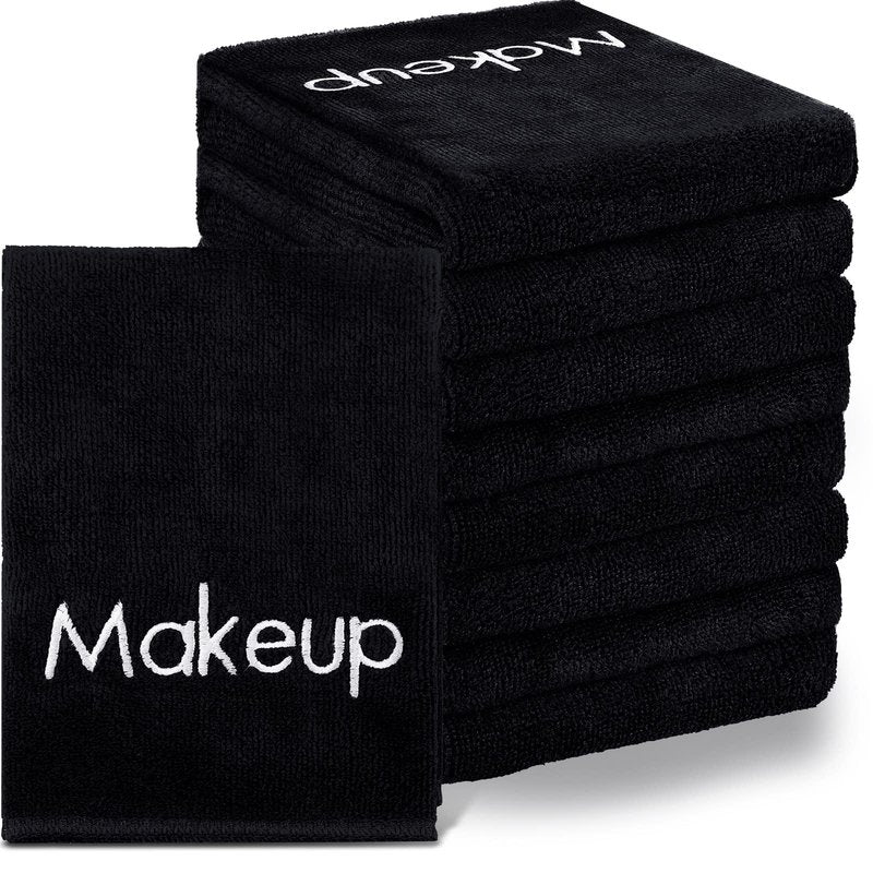 Shimeyao 20 Pack Makeup Towels Black Makeup Washcloths for Face Microfiber Remover Cloth 13x13 Inch Quick Dry Face Towels for Cleansing Hand