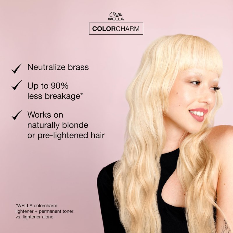 Wella Color Charm Permanent Liquid Creme Hair Color T35 Beige Blonde 42 ml, Neutralize Brass, Free of Parabens, Vegan Formula