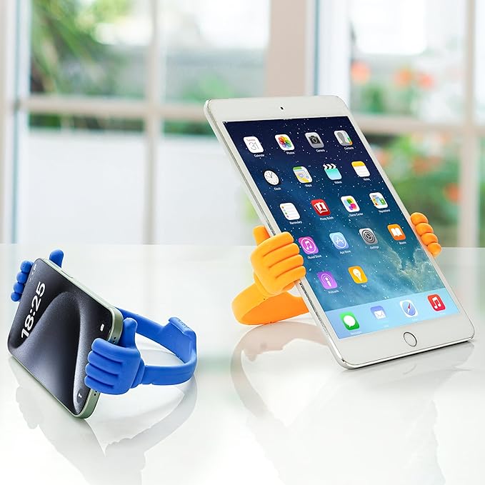 Honsky Cell Phone Stand Holder 2-Pack,Thumbs Up Lazy Phone Stand,Universal Adjustable Flexible Dock for All Phones & Tablets,Cute Perfect Valentine's Day Gifts for Him/Her,Gifts for Couples,Blue
