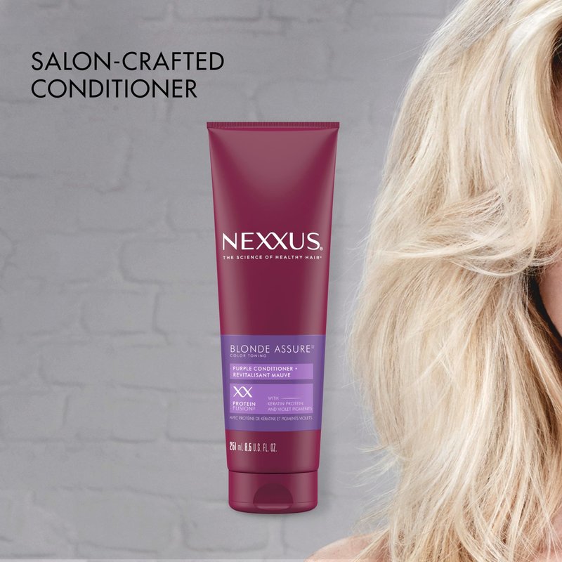 Nexxus Hair Color Blonde Assure Purple Conditioner, Keratin, For Blonde and Bleached Hair, Color 8.5 oz