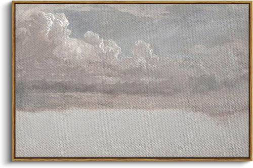 InSimSea Framed Canvas Wall Art - Vintage Oil Painting Cloud Study | Large 24"x36" Home Decor